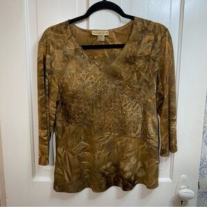 NOTATIONS | Notations Brown Women's Top Made in USA